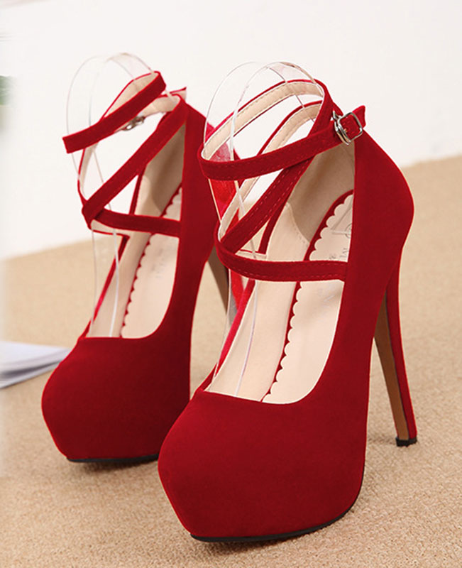Ankle Strap Platform Shoes Pump Party Dress High Heel