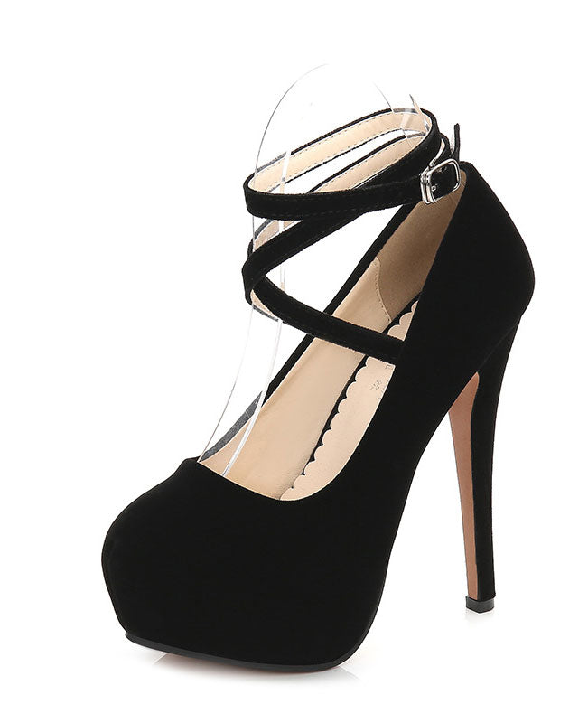 Ankle Strap Platform Shoes Pump Party Dress High Heel