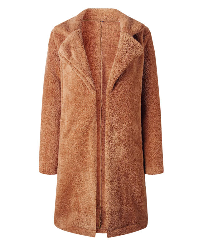 Long Faux Fur Coat Womens-11
