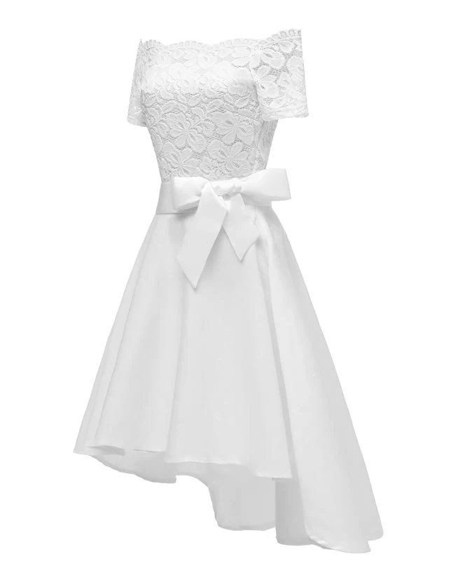 Off the Shoulder Floral Lace Dress-6