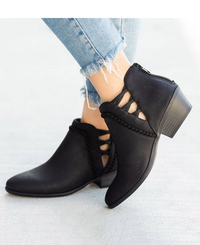 Chunky Heel Ankle Boots-8