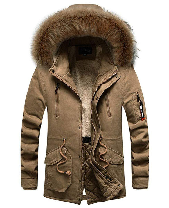 Men's Winter Coat with Fur Hood
