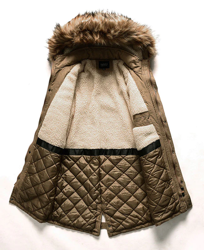 Men's Winter Coat with Fur Hood-4