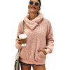 Oblique Zipper Sherpa Pullover