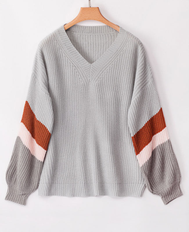 Oversized V Neck Sweater-5