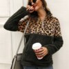 Leopard Print Fuzzy Fleece Hoodie
