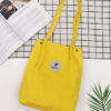 Ladies Casual Solid Color Corduroy Tote Shoulder Bag