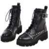 Black Leather Ankle Boots