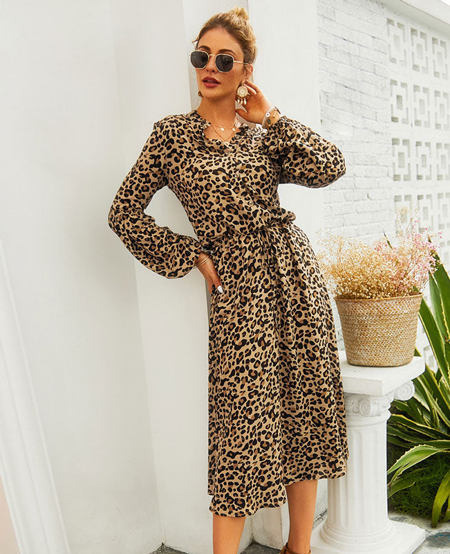 Leopard Print Shirt Dress