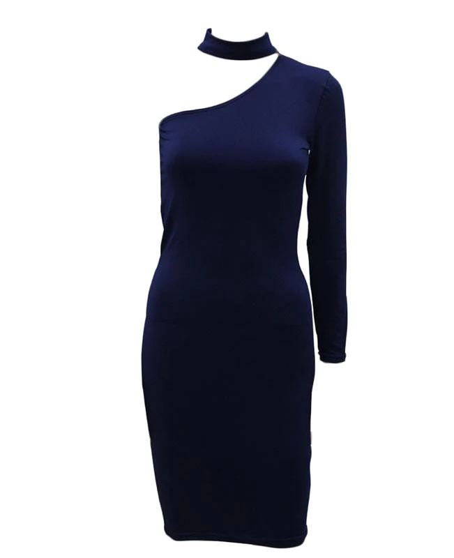 One Shoulder Sexy Tight Dress-6