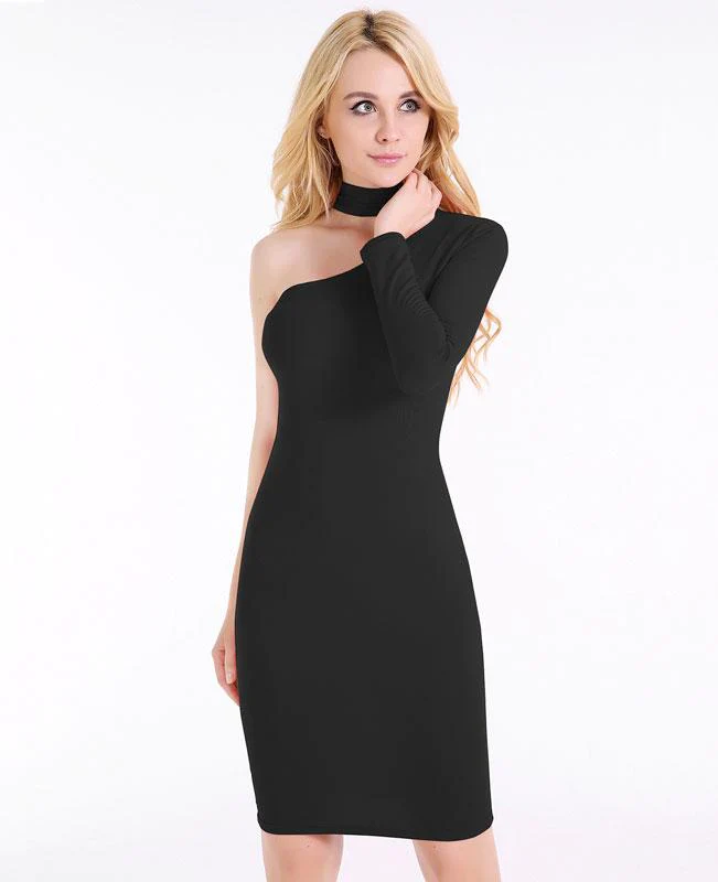 One Shoulder Sexy Tight Dress