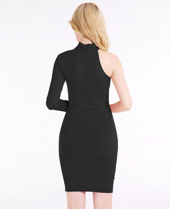 One Shoulder Sexy Tight Dress-8