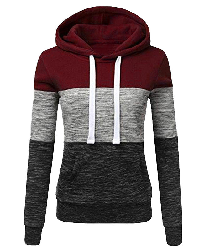Patchwork Women's Pullover Hoodies