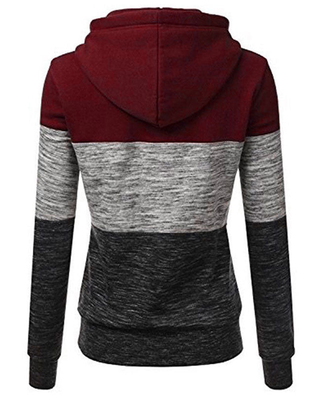Patchwork Women's Pullover Hoodies-6