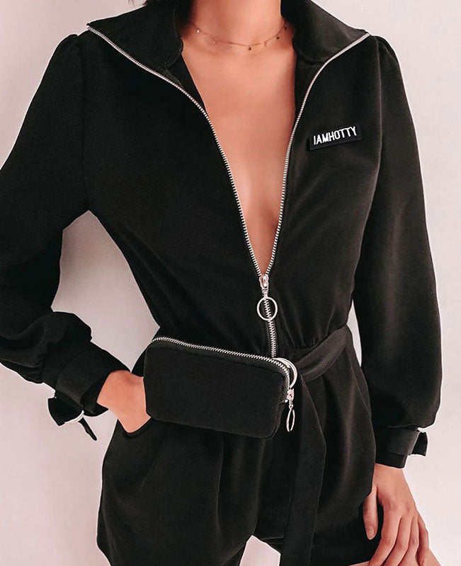 Long Sleeve Jumpsuit Short
