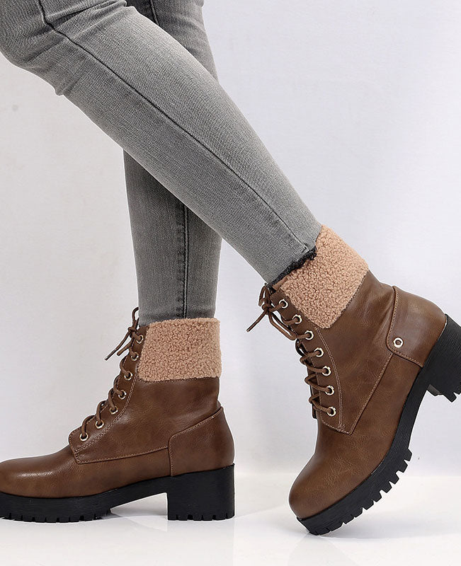 Winter Lace Up Ankle Boots