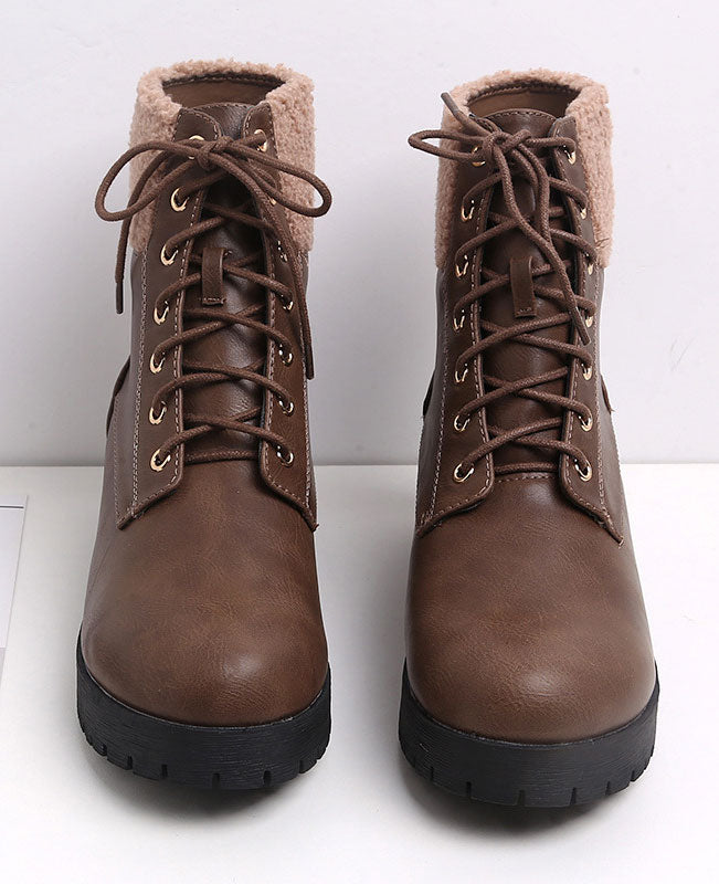 Winter Lace Up Ankle Boots