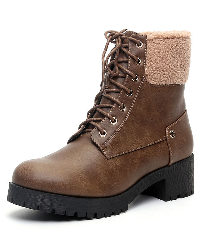 Winter Lace Up Ankle Boots