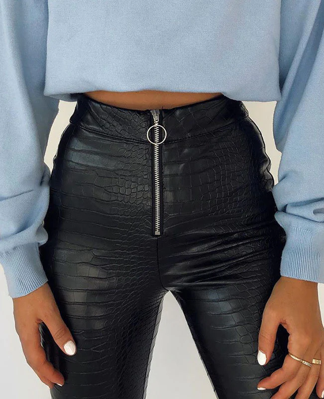 Faux Leather Pants Black Skinny Trousers