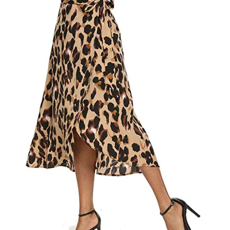 Chiffon Leopard Print Skirt for Women