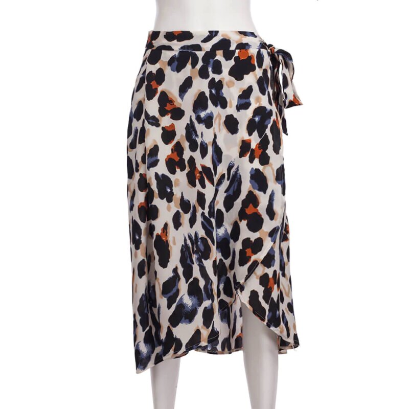 Chiffon Leopard Print Skirt for Women