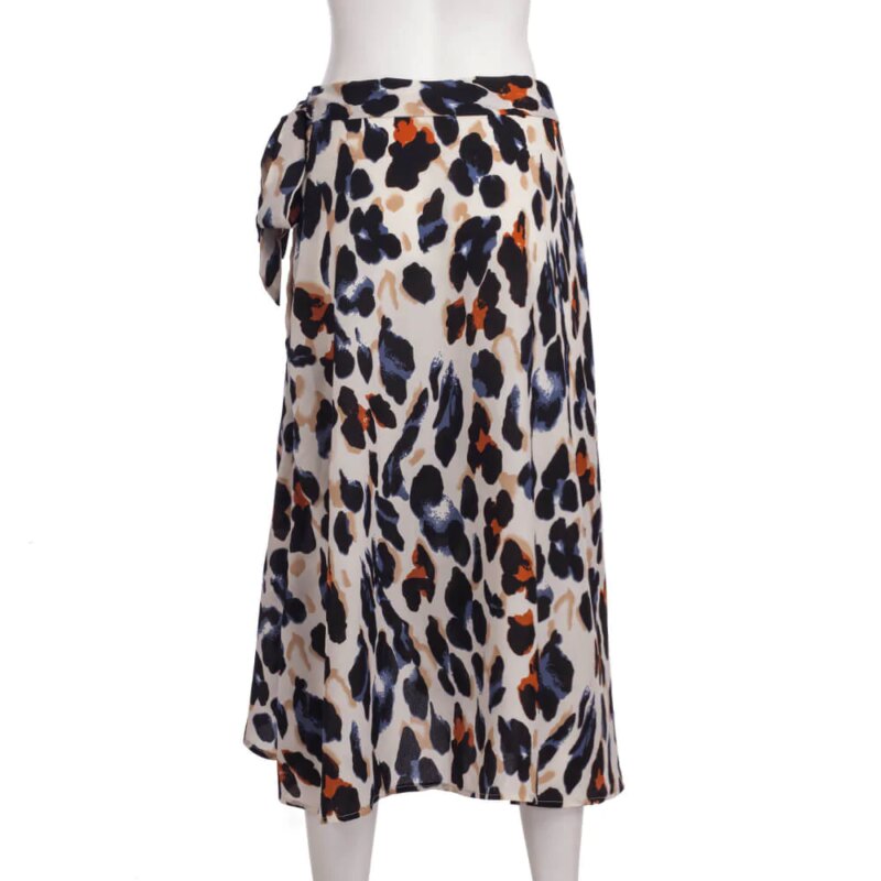 Chiffon Leopard Print Skirt for Women