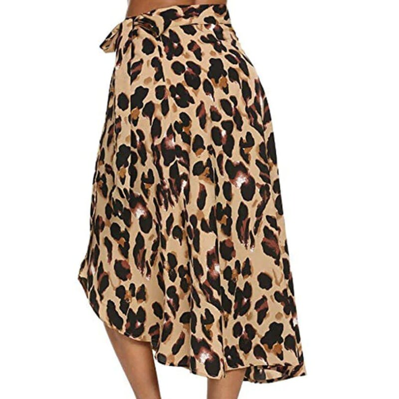 Chiffon Leopard Print Skirt for Women