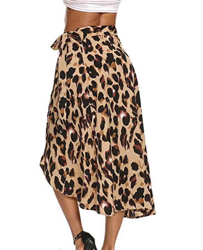 Chiffon Leopard Print Skirt for Women