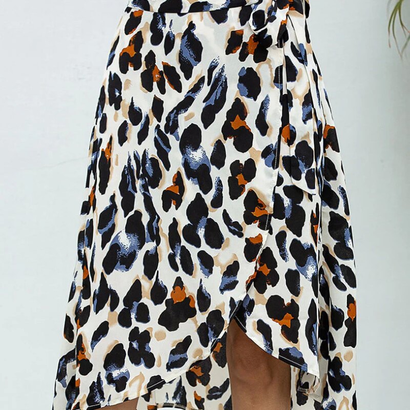 Chiffon Leopard Print Skirt for Women