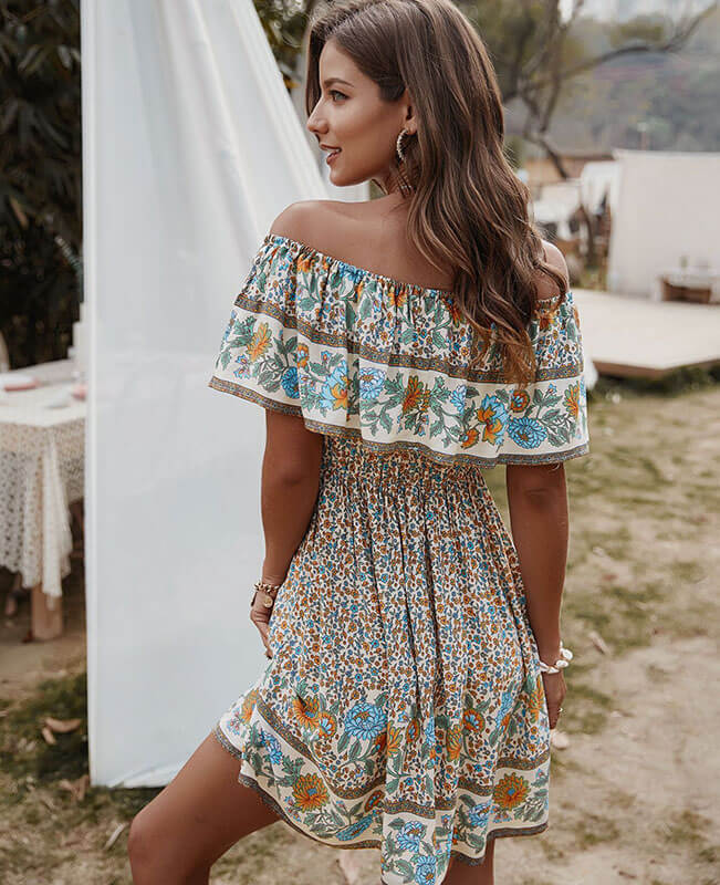 Floral Off the Shoulder Mini Dress