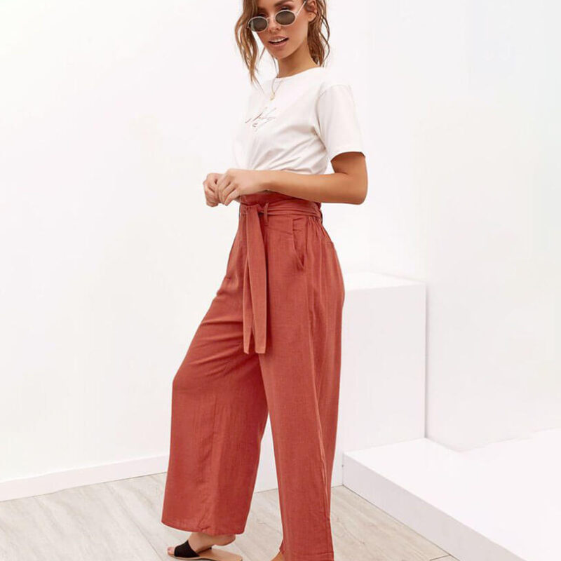 High Waisted Wide Leg Trousers