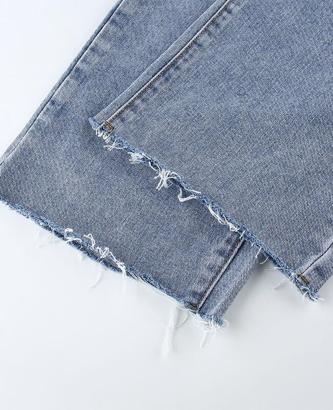 Iron Chain Hollow Out Jeans High Waist Ripped Jeans for Women