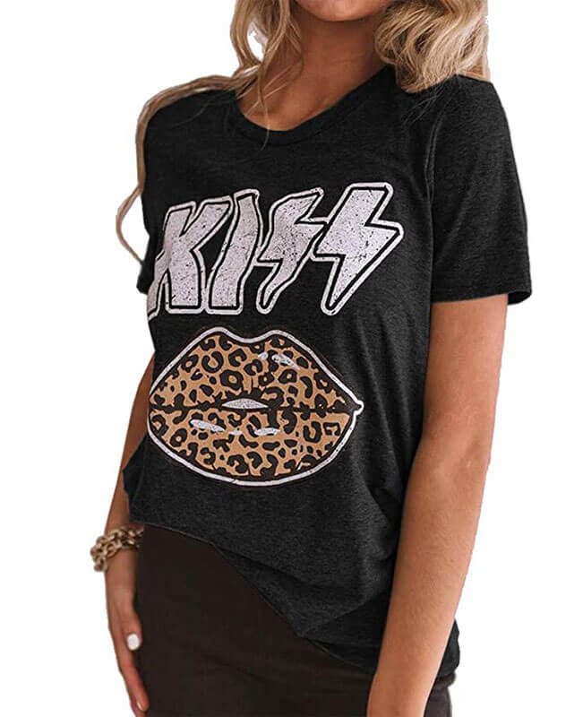 Lady Funny Letters Print Summer Casual T-Shirt