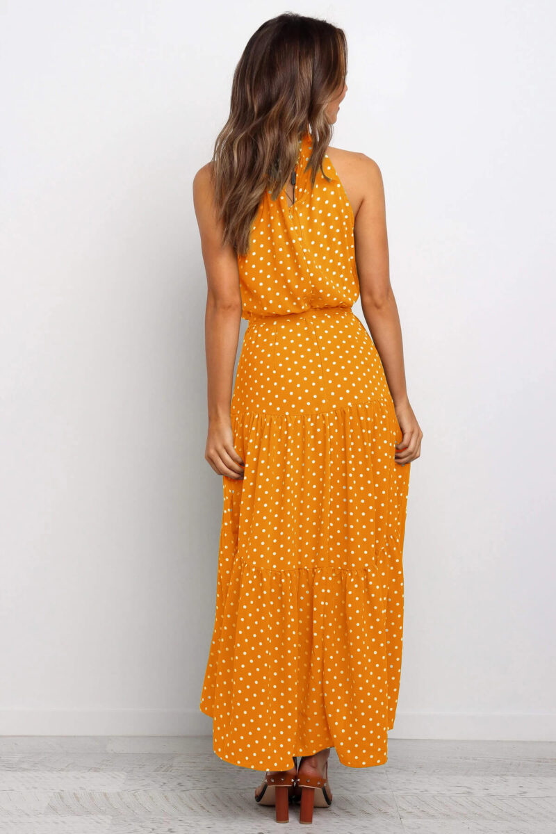 Halter Neck Floral Boho Maxi Dress