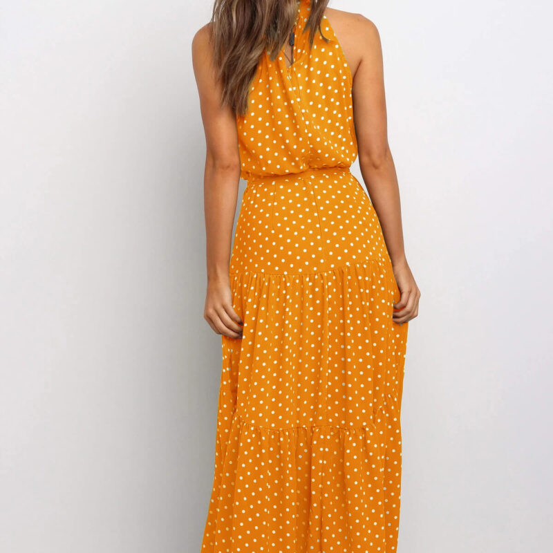 Halter Neck Floral Boho Maxi Dress