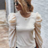 Vintage Style Long Puff Sleeve Top Blouse