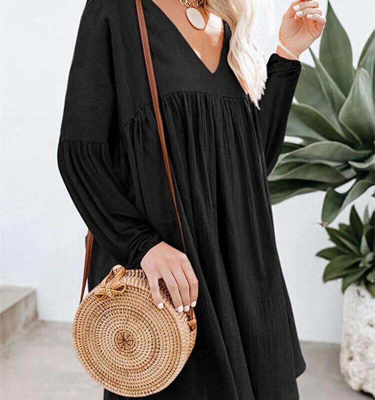 Casual Long Sleeve Short Dress
