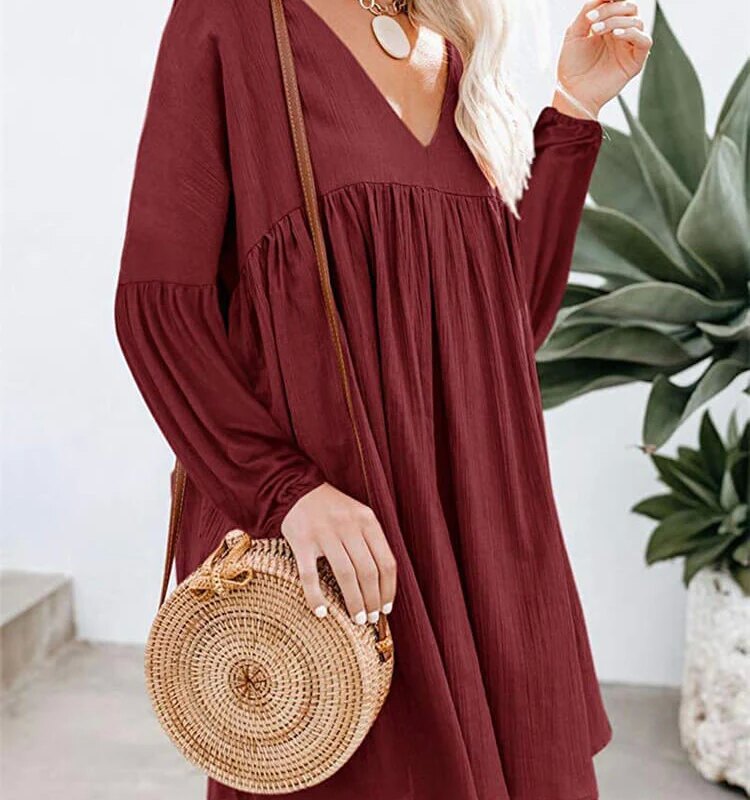 Casual Long Sleeve Short Dress