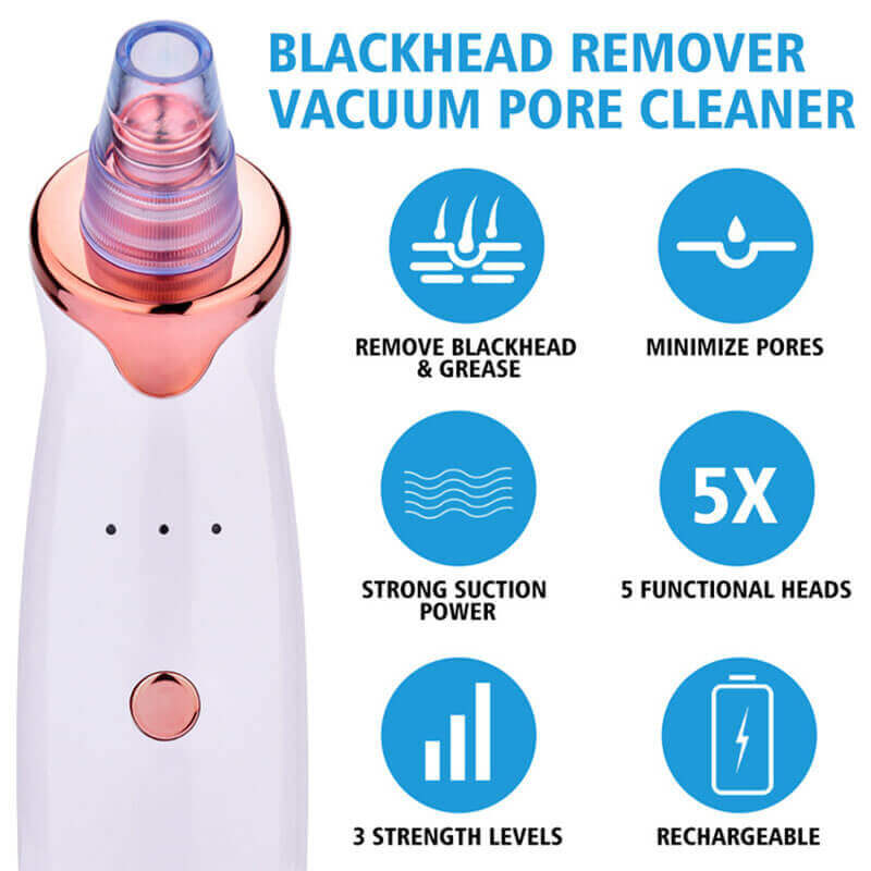 Deeply Blackhead Remover Pore Vacuum Cleaner with 5 Porbes