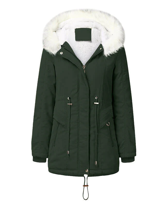 Red Jacket Womens Winter Coats with Warm Hooded