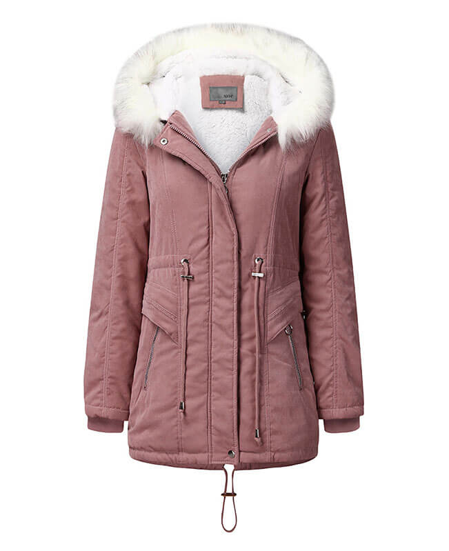 Red Jacket Womens Winter Coats with Warm Hooded