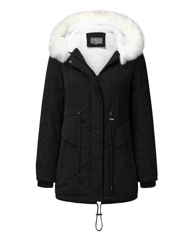 Red Jacket Womens Winter Coats with Warm Hooded
