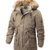 Winter Jackets for Men with Detachable Hood Faux Fur Coat