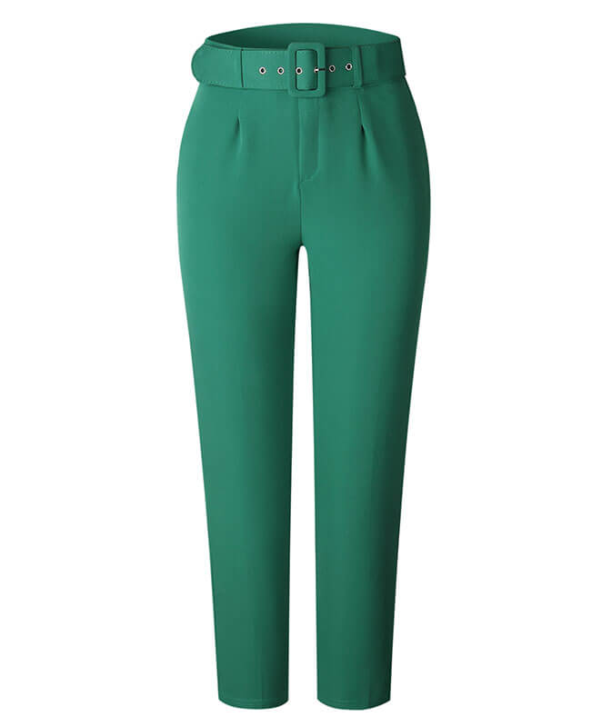 Women's High Waist Cigarette Pants Skinny Slim Ankle Pants
