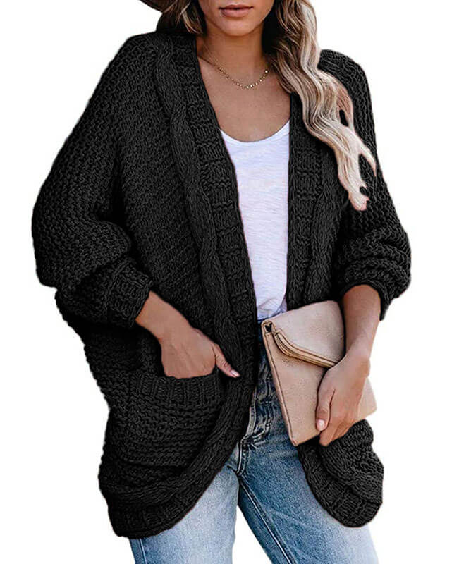 Chunky Cardigan Knit Sweater Loose Cable Knit Sweaters
