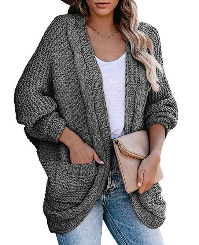 Chunky Cardigan Knit Sweater Loose Cable Knit Sweaters