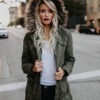 Winter Jackets for Women with Fur Hood Quilted Coat