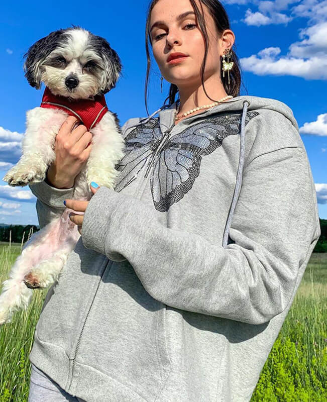 Butterfly Womens Zip Up Hoodies