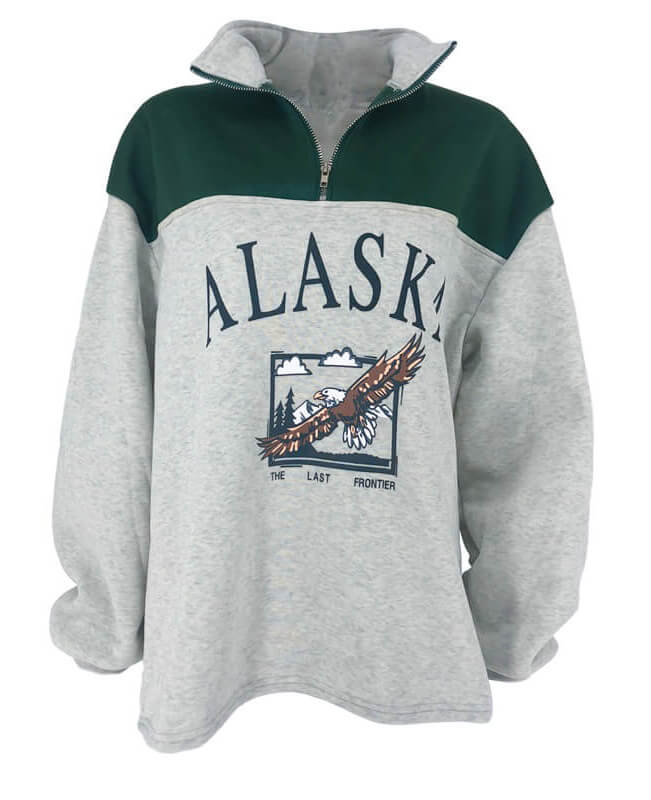 Fleece Half Zipper Vintage Sweatshirt