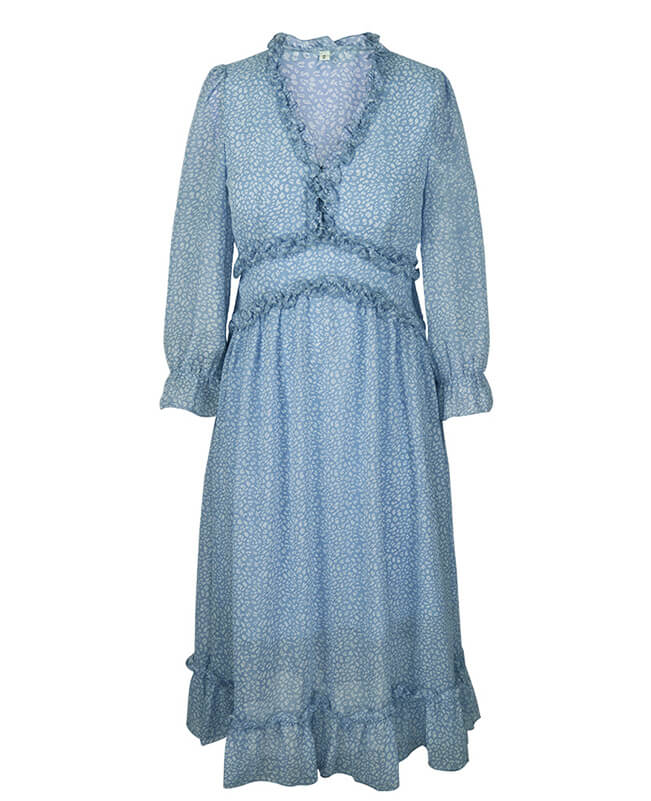 Vintage Polka Dot Long Sleeve Boho Dress